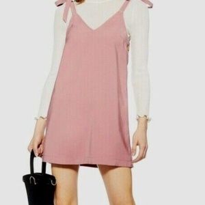 Topshop Size 6 Tilda Pink Side Button Mini Slip Dress
